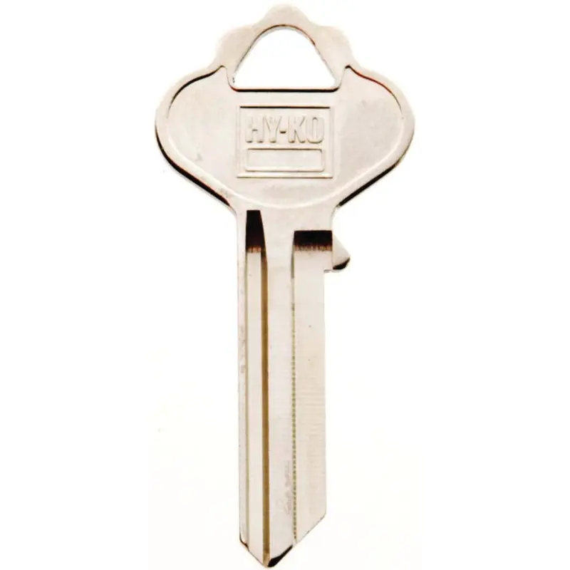 Hy-Ko 11010IN28 Key Blank, Brass, Nickel, For: ILCO Cabinet, House Locks and Padlocks