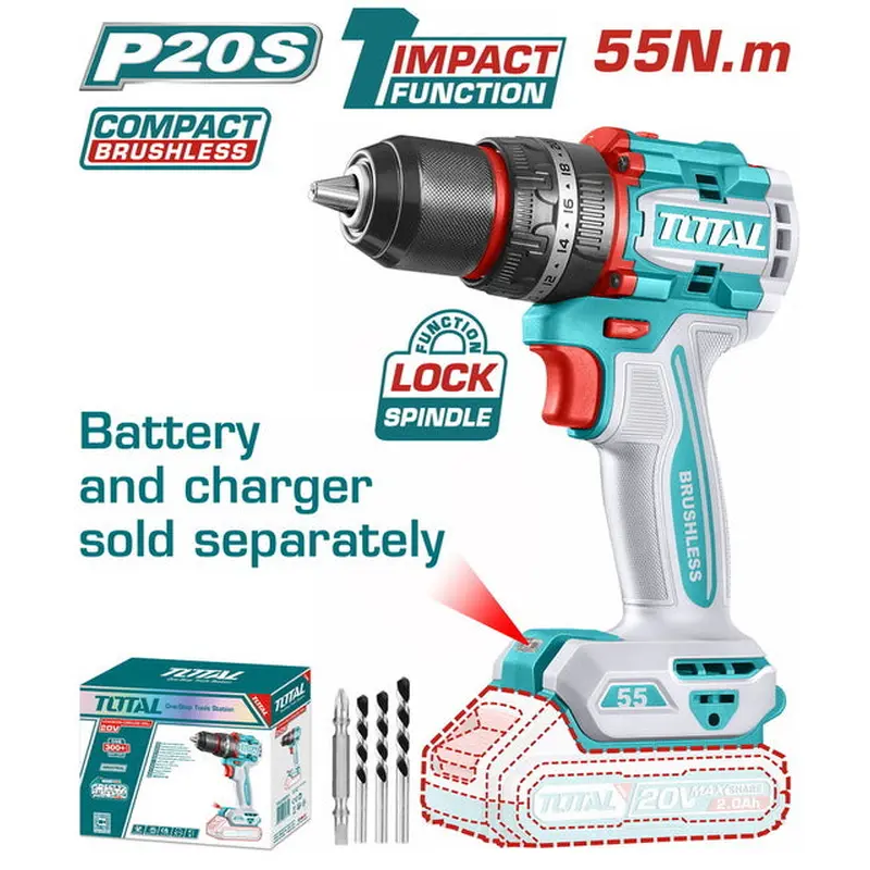 TOTAL Brushless Cordless Impact Drill
