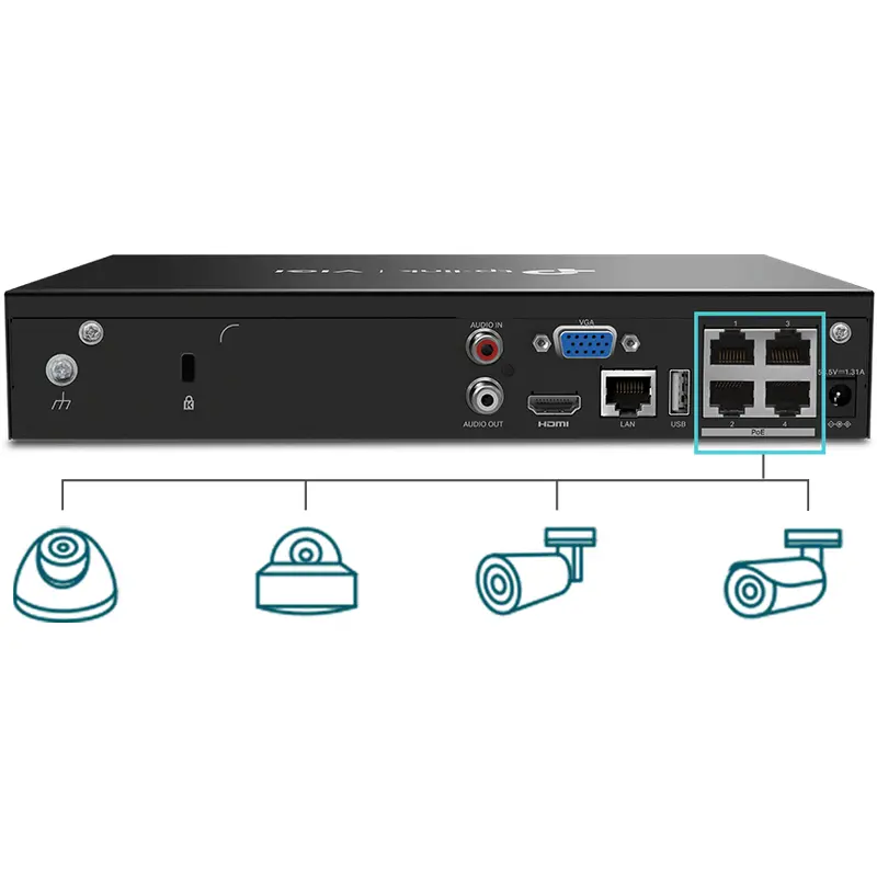 VIGI 4 Channel PoE  Network Video Recorder