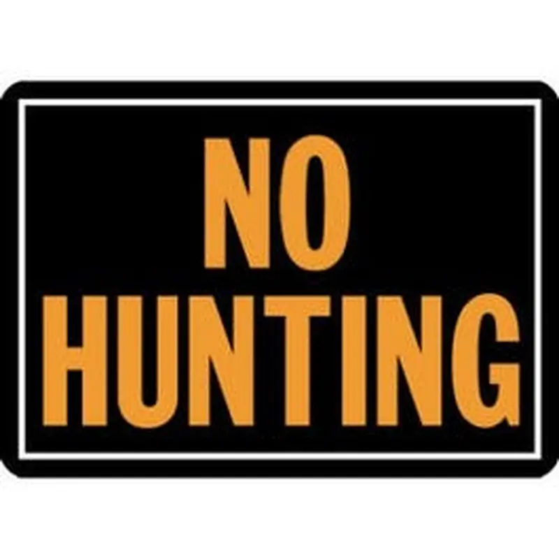 "No Hunting" Sign, Hy-Glo Orange & Black Aluminum, 10 x 14-In.