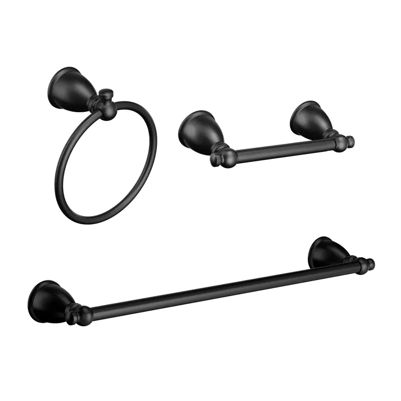 Caldwell 3 Pc Kit: Pivoting Paper Holder, Towel Bar & Towel RingChrome