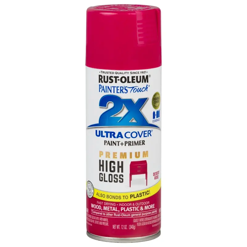 Rust-Oleum 331176 Spray Paint, High-Gloss, Desert Rose, 12 oz, Can
