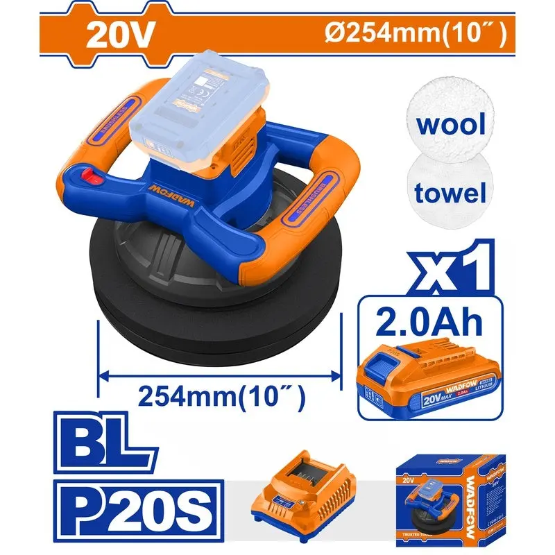 Cordless Polisher 20V 2.0Ah 254mm