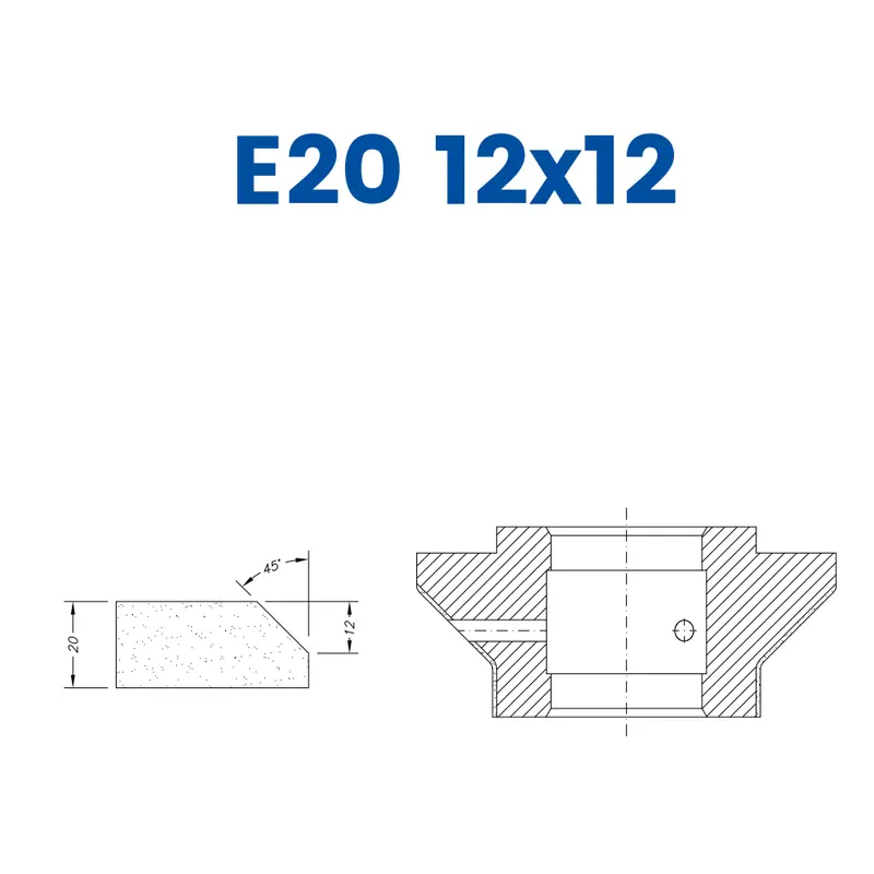 E20 12x12 (20mm 2/3 Bevel - Line 60 (Bore 35))EHS Kit (All materials high speed) / Breaker
