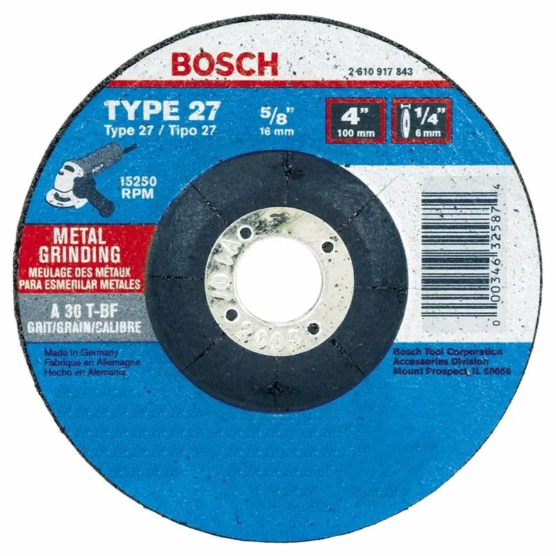 Bosch | GW27M600 6 In. 1/4 In. 7/8 - 11 In. Arbor Type 27 30 Grit Grinding Abrasive Wheel
