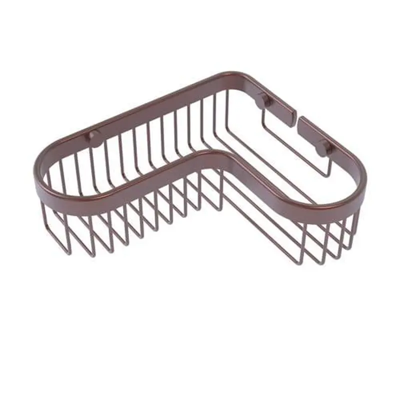 Allied Brass Corner Toiletry Shower Basket in Antique Copper