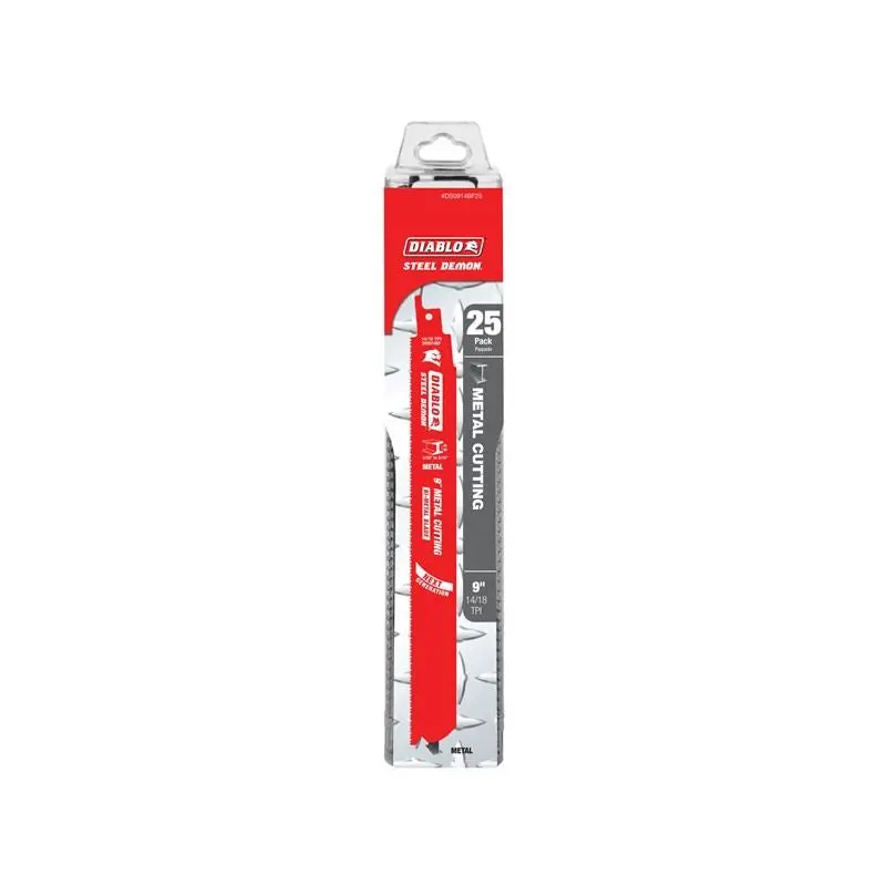 Diablo DS0914BF25 9 Diablo Bi-Metal Recip Blade for Metal (3/32 to 5/16 ) (25 pk)