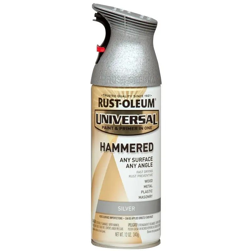 Rust-Oleum 245219 Hammered Spray Paint, Hammered, Silver, 12 oz, Can