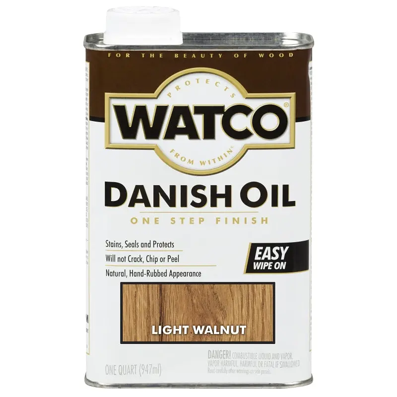 Watco 65541 Danish Oil, Light Walnut, Liquid, 1 qt, Can