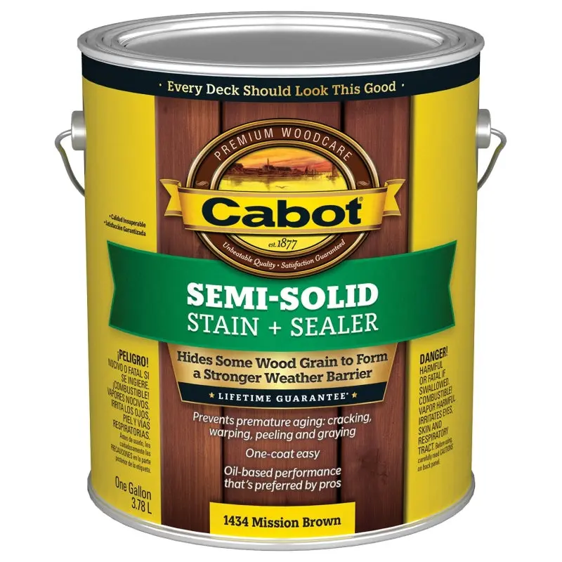 Cabot 140.0001434.007 Deck and Siding Stain, Mission Brown, Liquid, 1 gal