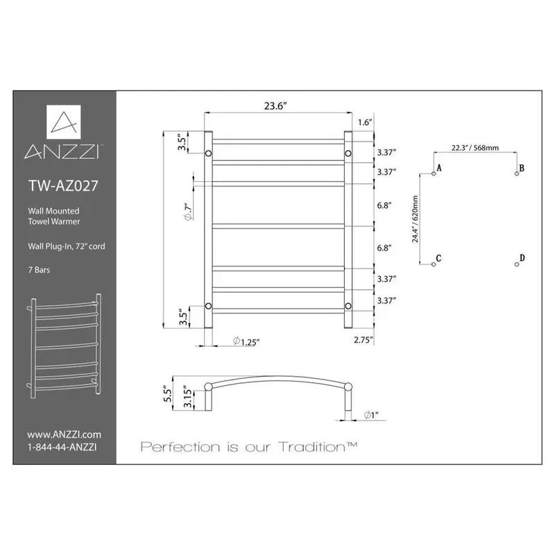 ANZZI Oil Rubbed Bronze Plug-In Towel Warmer