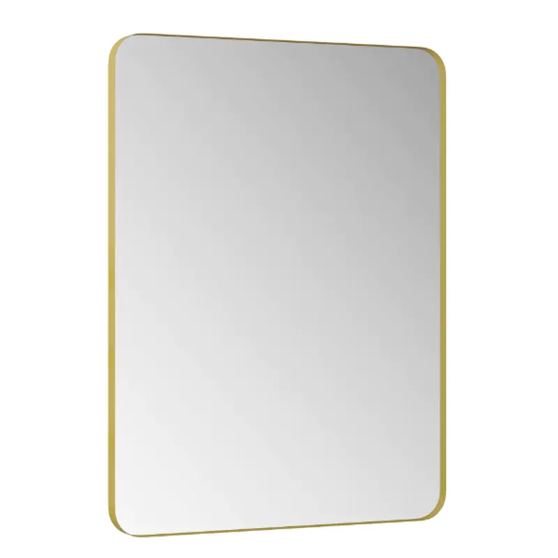 30 in. W x 40 in. H Rectangular Metal Framed Wall Bathroom Vanity Mirror in Gold