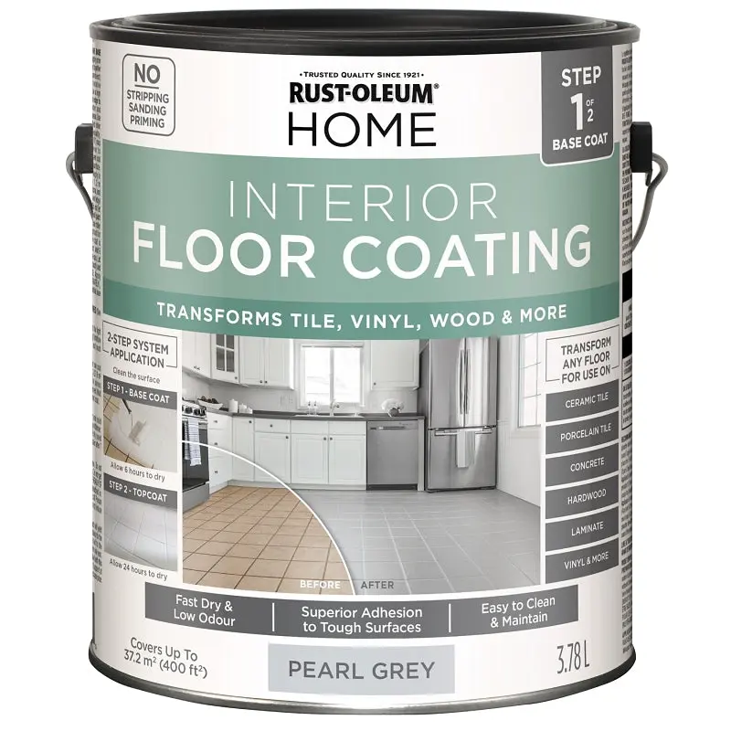 Rust-Oleum 355963 Home Floor Base Coating, Pearl Gray, 3.78 L