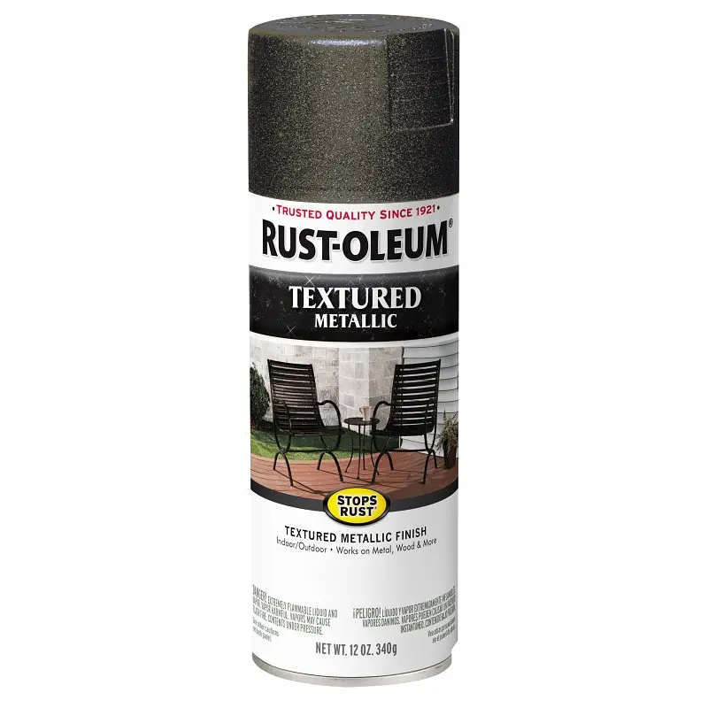 Rust-Oleum Stops Rust 353030 Paint, Textured Metallic, Midnight Gold, 12 oz, Aerosol Can