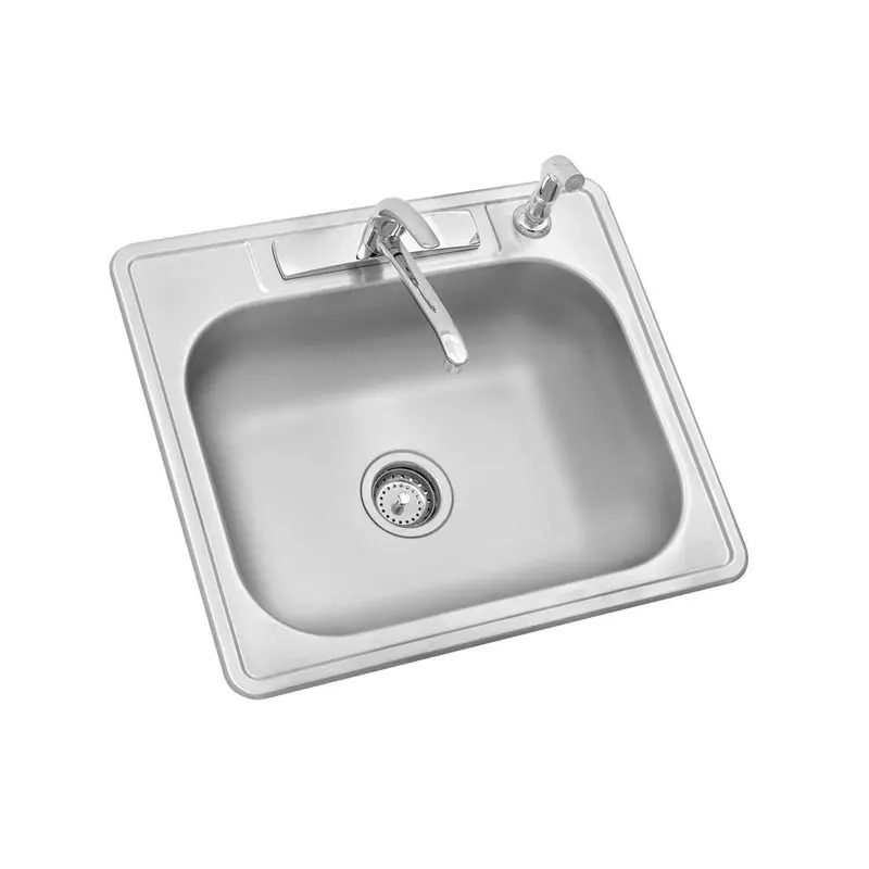 All-in-One Drop-In Stainless Steel 25 in. 4-Hole Single Bowl Kitchen Sink7 / each