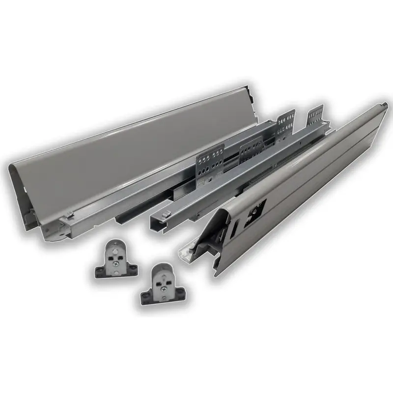 18 in. Gray Soft Close Full Extension Double Wall Lower Drawer Set (1-Pair)