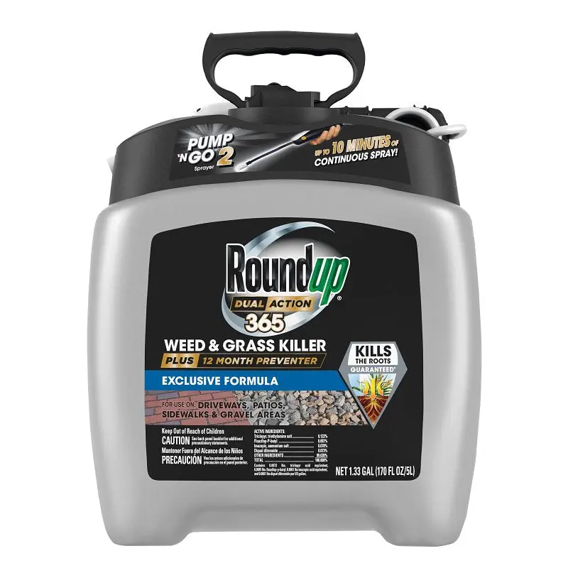 Roundup Max Control 365 5725204 Weed and Grass Killer, Liquid, Colorless, 1.33 gal