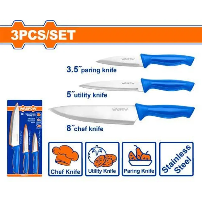 3 Pcs Stainless Steel Kitchen Knife Set