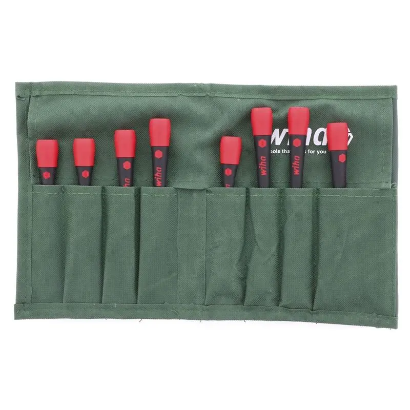 Wiha PicoFinish Precision Slotted/Phillips Screwdrivers 8 Piece Set in Canvas Pouch