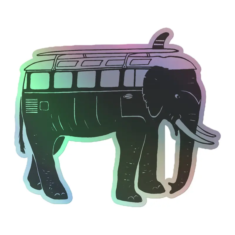 Easy Ride Elephant Holographic Sticker33