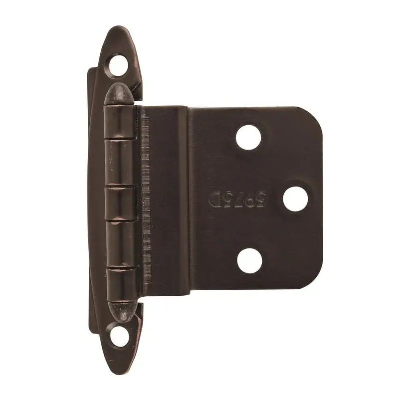 3/8 in. (10 mm) Oil-Rubbed BronzeInset Non Self-Closing, Face Mount Hinge (2-Pack)