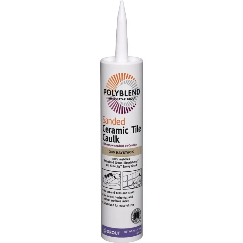 CUSTOM Polyblend PC38010S-6 Ceramic Tile Caulk, Haystack, 10.5 oz Cartridge