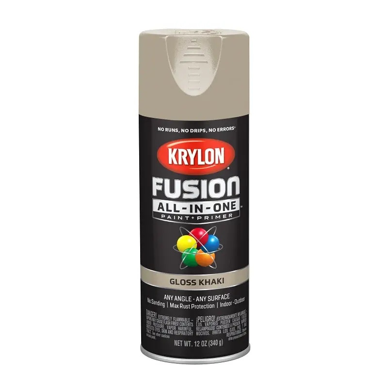 Krylon K02713007 Spray Paint, Gloss, Khaki, 12 oz, Can