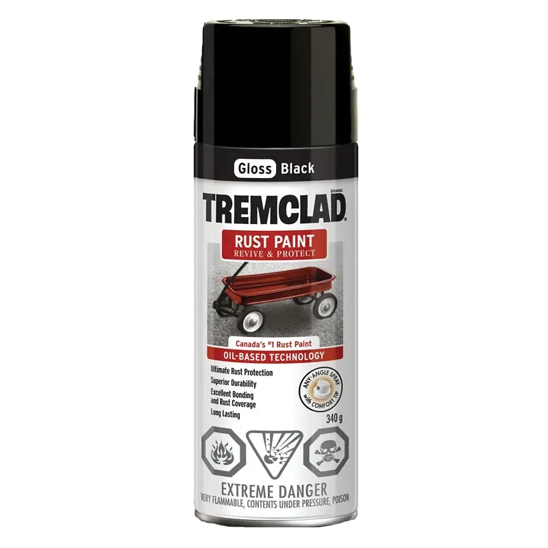 Rust-Oleum 27026B512 Rust Preventative Spray Paint, Gloss, Black, 340 g, Can
