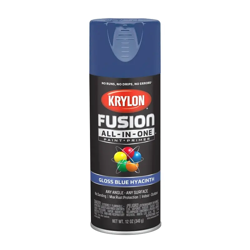 Krylon K02703007 Spray Paint, Gloss, Blue Hyacinth, 12 oz, Can