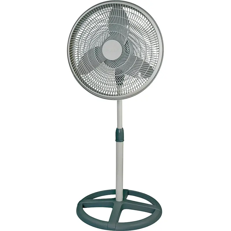 Camair PF160 Oscillating Pedestal Fan, 120 deg Sweep, 16 in Dia Blade, 5-Blade, Black