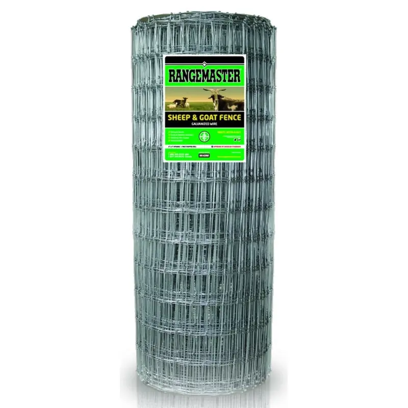 Rangemaster 6964 Sheep and Goat Fence, 100 ft L, 48 in H, 4 x 4 in Mesh, 13 Gauge, Zinc