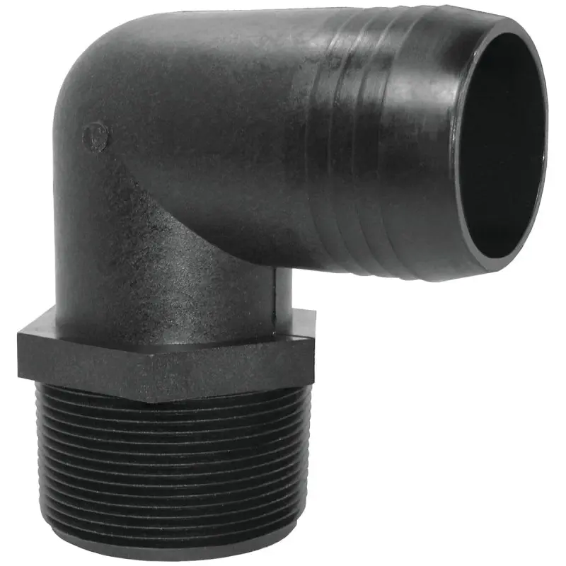 Green Leaf EL3412P Hose to Pipe Elbow, Polypropylene, Black