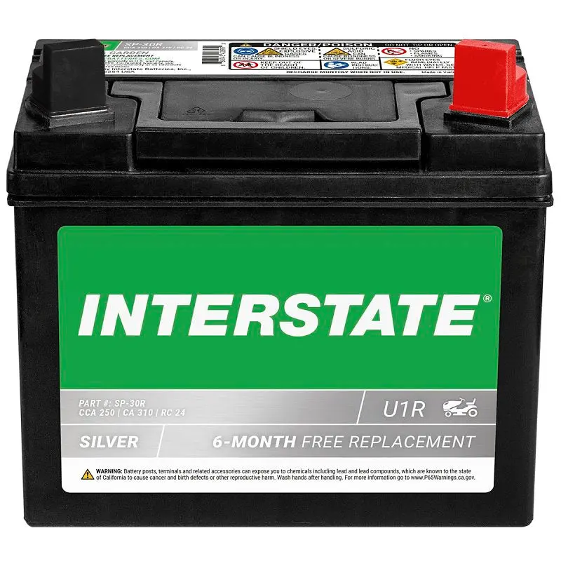 INTERSTATE BATTERIES SP-30R Lawn and Garden Battery, Lead-Acid