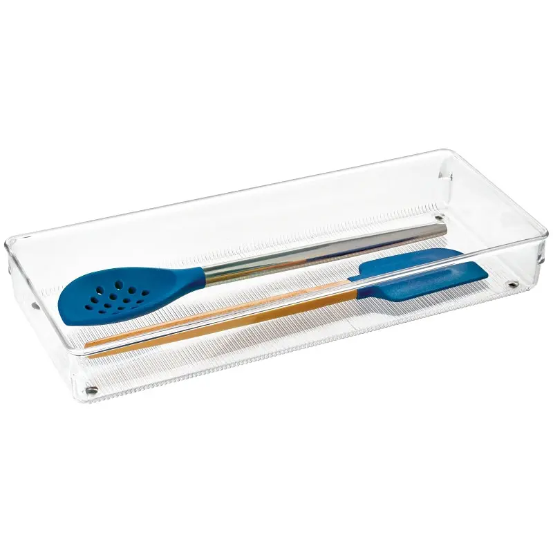 iDESIGN LINUS 52660 Drawer Organizer, Plastic, Clear, 15 in OAL, 2 in OAH, 6 in OAW