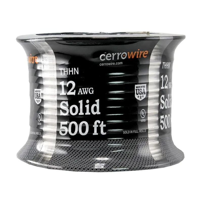 500 ft. 12/1 White Solid THHN Wire12.3 / Green / 500