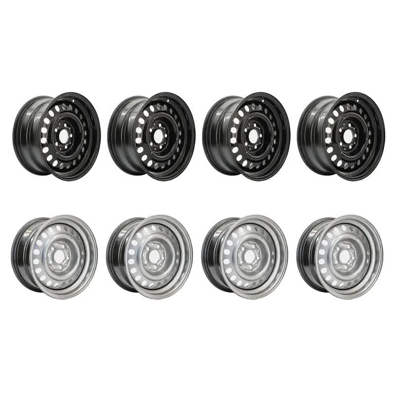 15" Steel Wheel Set (2WD/4WD) [Bus/Vanagon]Silver / Nuts & Conversion Bolts / 4 Wheels