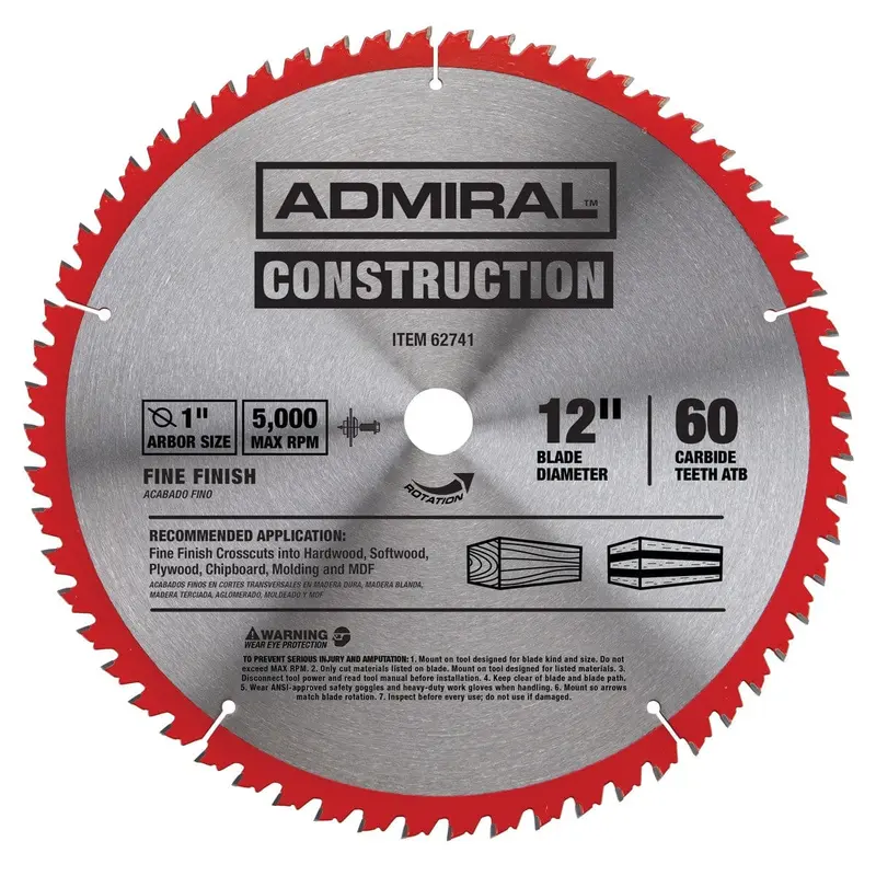 12 in. 60T Fine Finish Circular Saw Blade