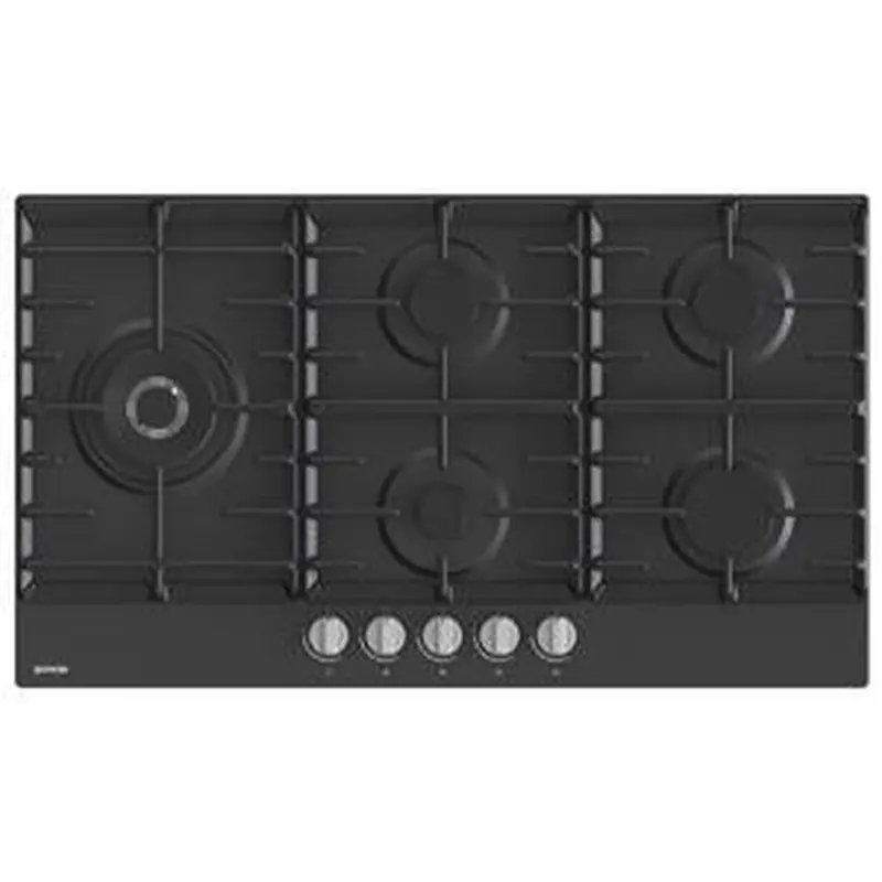 Gas hob, 90 cm, black, 5 burners