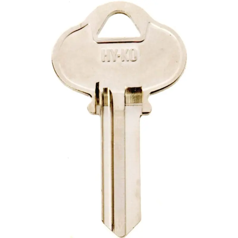 Hy-Ko 11010S4 Key Blank, Brass, Nickel, For: Sargent Cabinet, House Locks and Padlocks