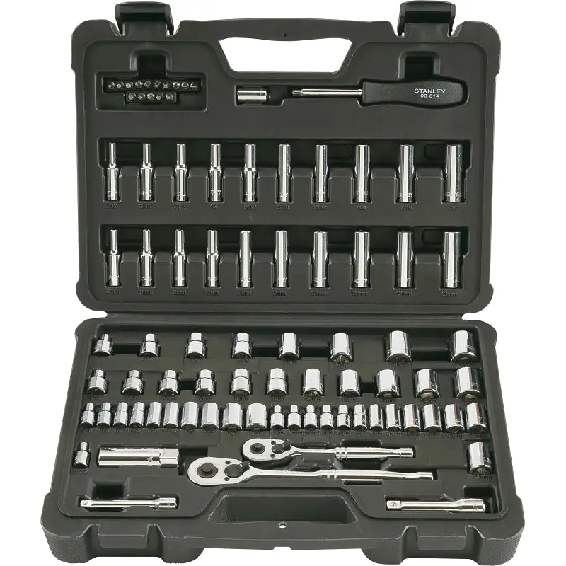Stanley STMT71651 Tool Set, 85-Piece, Vanadium Steel, Polished Chrome