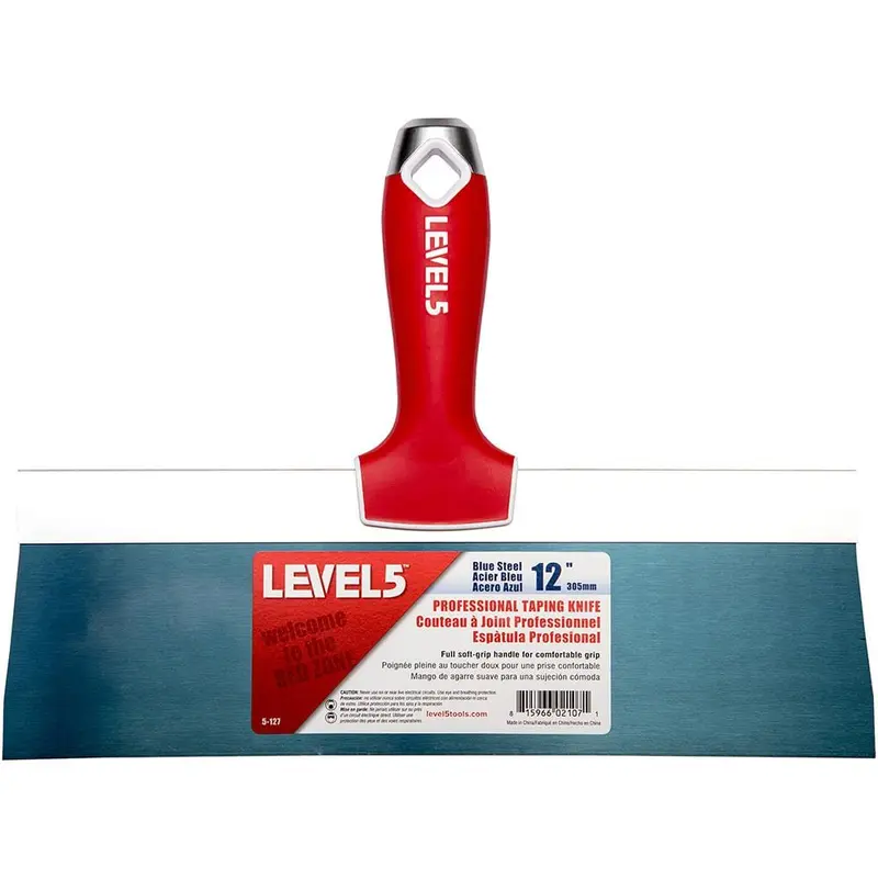 12 in. Blue Steel Taping Knife with Soft Grip.6 / each