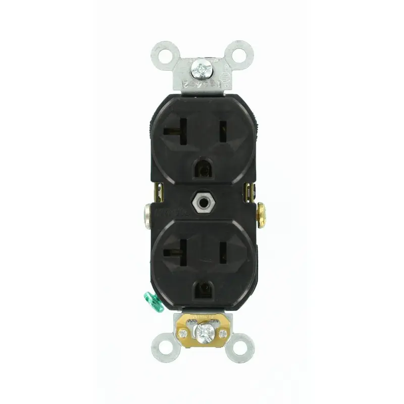 20 Amp Commercial Grade Duplex Outlet, BlackBrown / .18 / 1