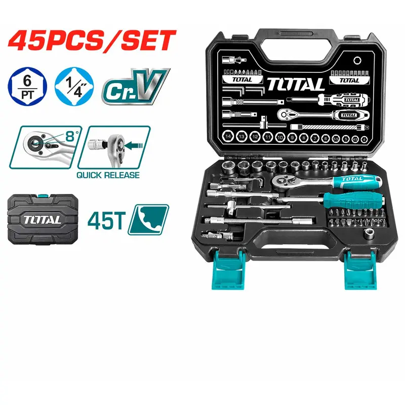THT141451 45 Pcs 1/4? Socket Set