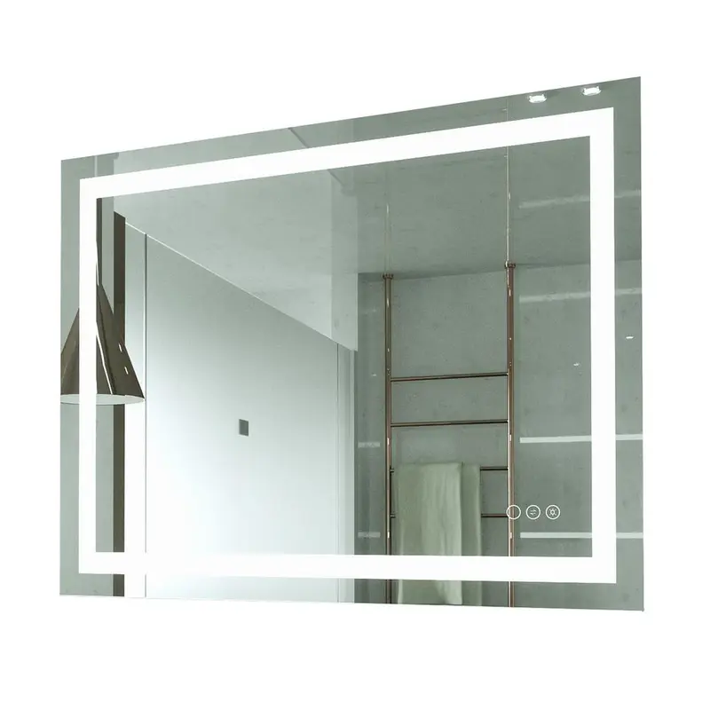 40 in. x 32 in. Single Frameless LED Lighted Bathroom Wall Mounted MirrorGlass / 49
