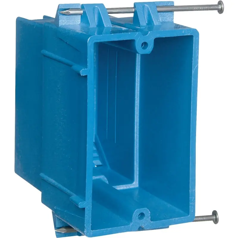 Carlon BH122A-UPC Outlet Box, 1 -Gang, PVC, Blue, Nail Mounting