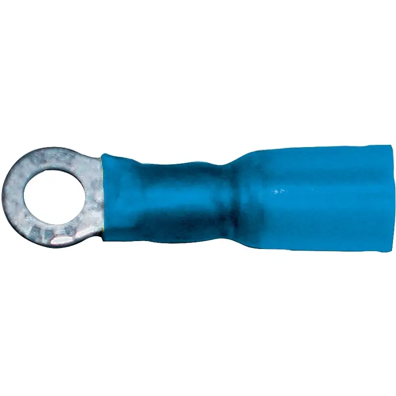 Calterm 65710 Ring Terminal, 16 to 14 AWG Wire, Copper Contact, Blue