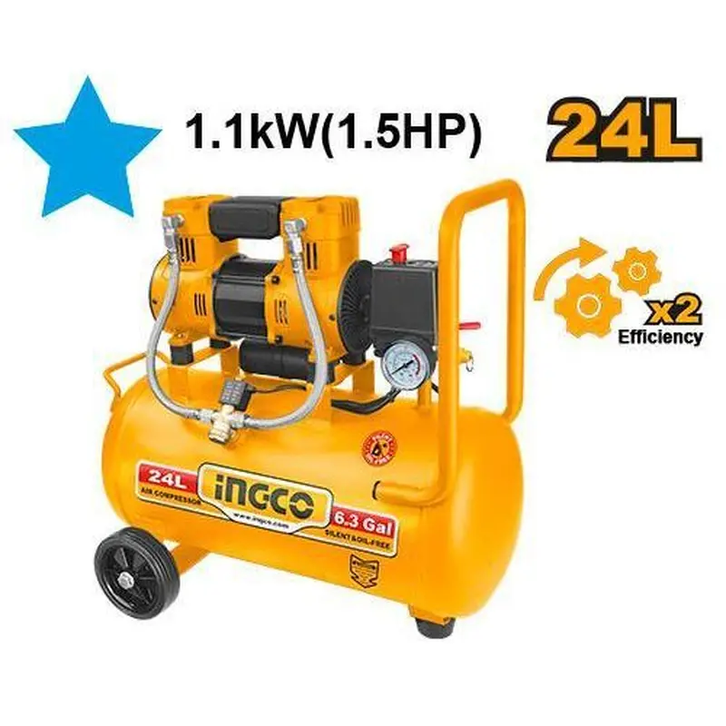 INGCO Air Compressor 24L 1.5HP Oil-Free ACS111242