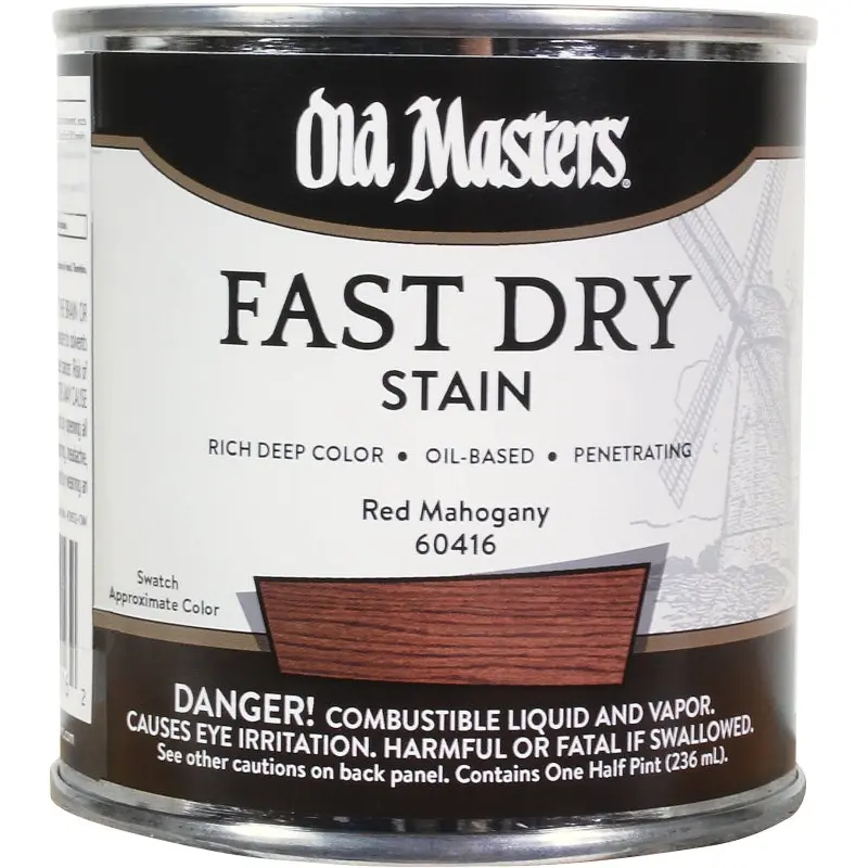 Old Masters 60416 Fast Dry Stain, Red Mahogany, Liquid, 1/2 pt
