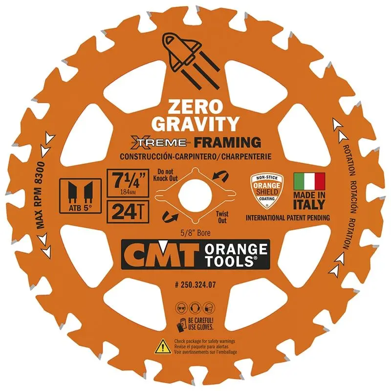 CMT 7-1/4in x 24T ZERO GRAVITY FRAMING BLADE