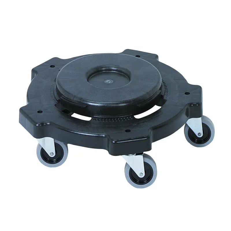 Continental Commercial 3255 Trash Can Dolly, 20 to 55 gal, Polyethylene, Black